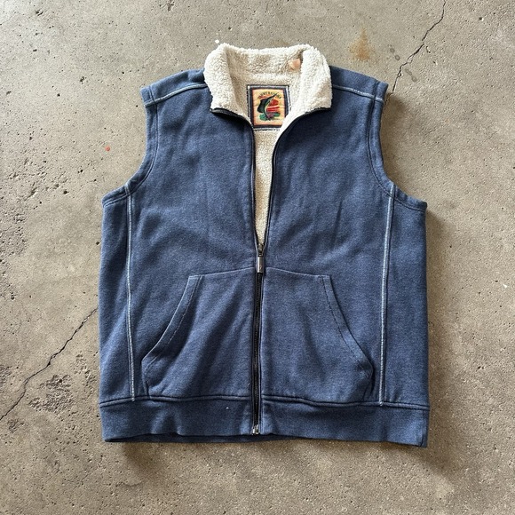 Tommy Bahama Other - Tommy Bahama Vest Jacket Relax Full Zip Sherpa Lined Blue Mock Neck Mens Size L‎